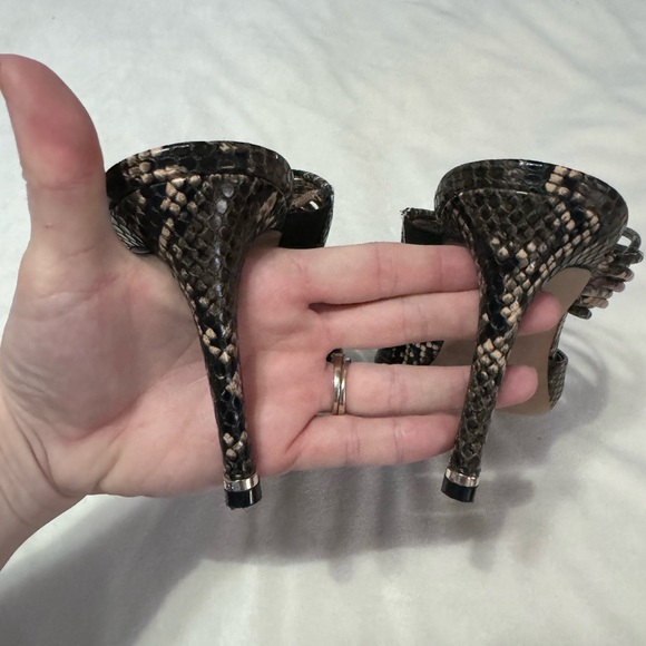 Kenneth Cole Riley 85 mule heel snakeskin embossed leather size 8.5 pointy toe - Picture 8 of 10